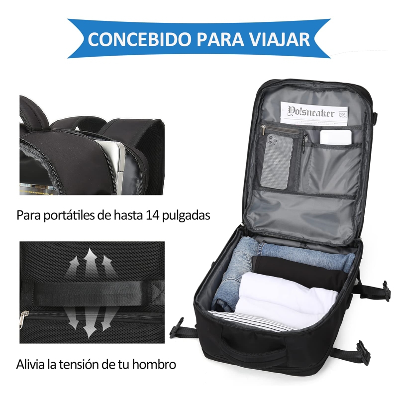 Foto 6 pulgar | Mochila De Viaje Impermeable Antirrobo Con Puerto Usb - Venta Internacional.