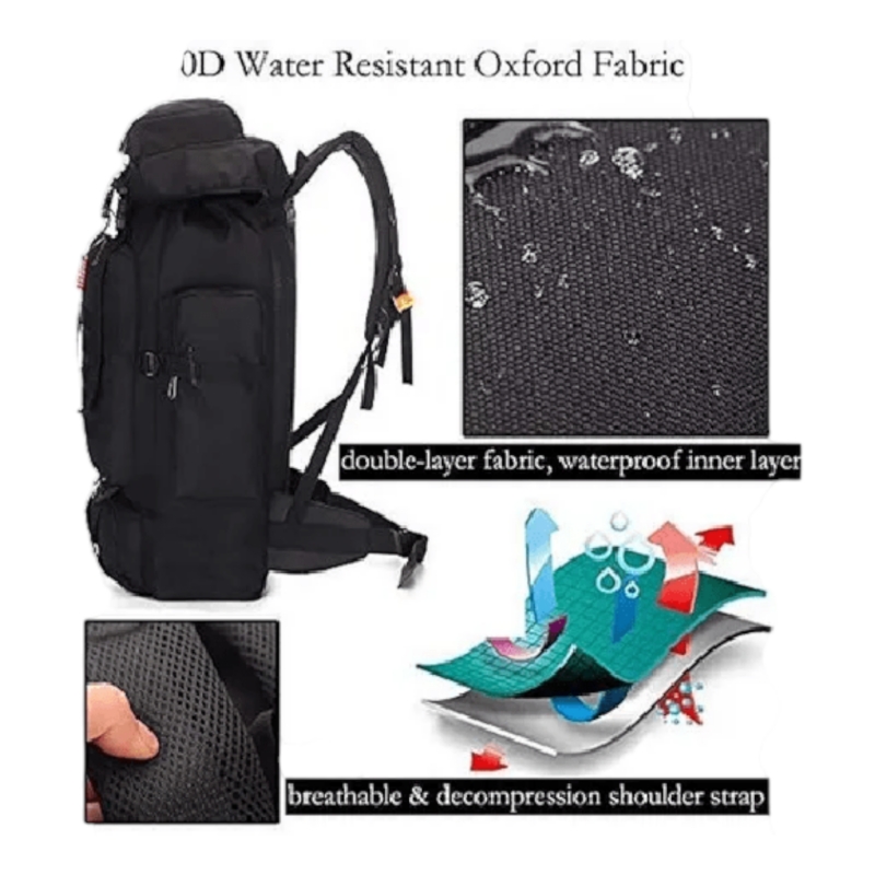 Foto 5 pulgar | Mochila Tactica Camping Trekking Senderismo 80l Negra - Venta Internacional.