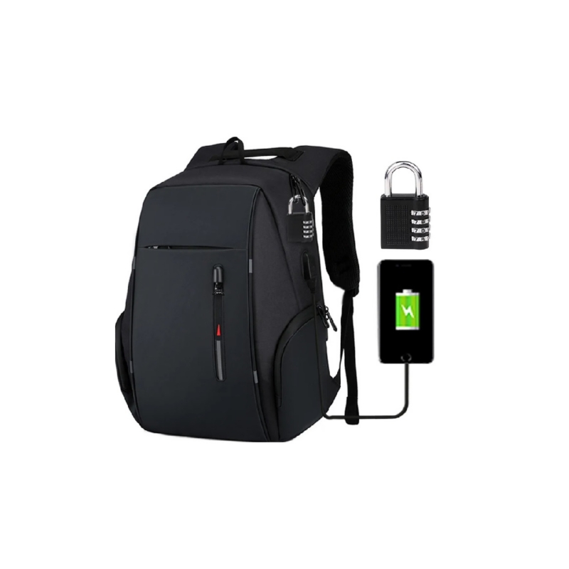 Mochila Genérica Para Portátil De 15.6 Pulgadas Para Viajes A La Moda Con Soporte Usb - Venta Internacional.