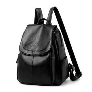 Foto 2 | Mochila De Piel Sintética De Tamaño Mediano, Hermosa Y Funcional - Venta Internacional.