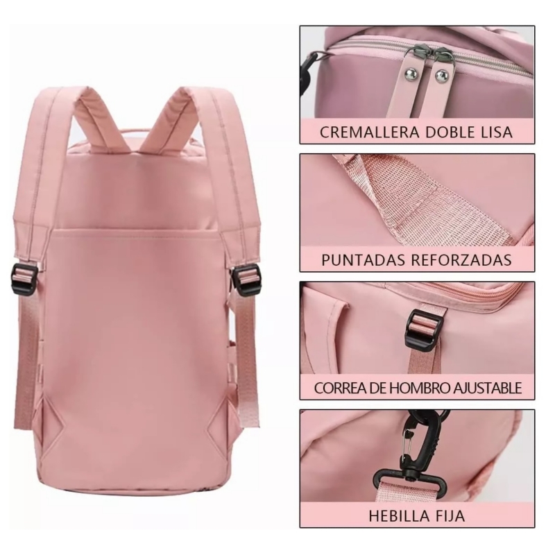 Foto 5 pulgar | Mochila Impermeable De Viaje Deportiva De Tela Oxford Rosa - Venta Internacional.