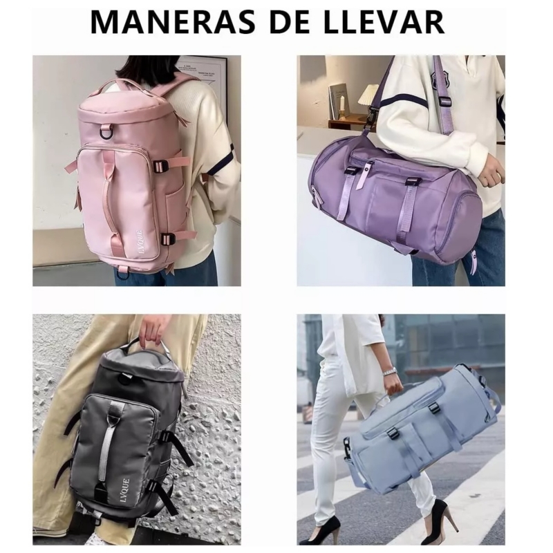 Foto 7 pulgar | Mochila Impermeable De Viaje Deportiva De Tela Oxford Rosa - Venta Internacional.