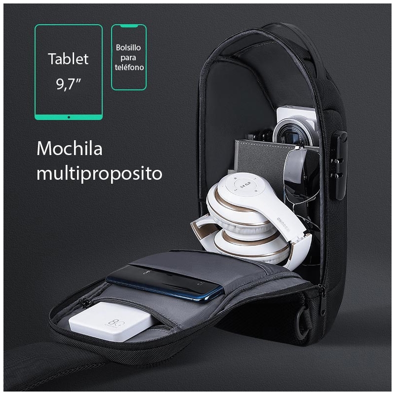 Foto 5 pulgar | Mochila Bandolera Mark Ryden Viper Con Puerto Usb - Venta Internacional.