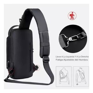 Foto 4 | Bandolera Negra para Hombre-Venta Internacional