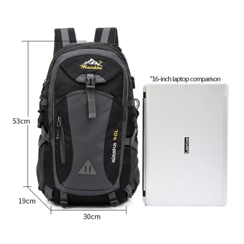 Foto 7 pulgar | Mochila Suutoop 002 Impermeable 40l Con Puerto Usb - Negra - Venta Internacional.