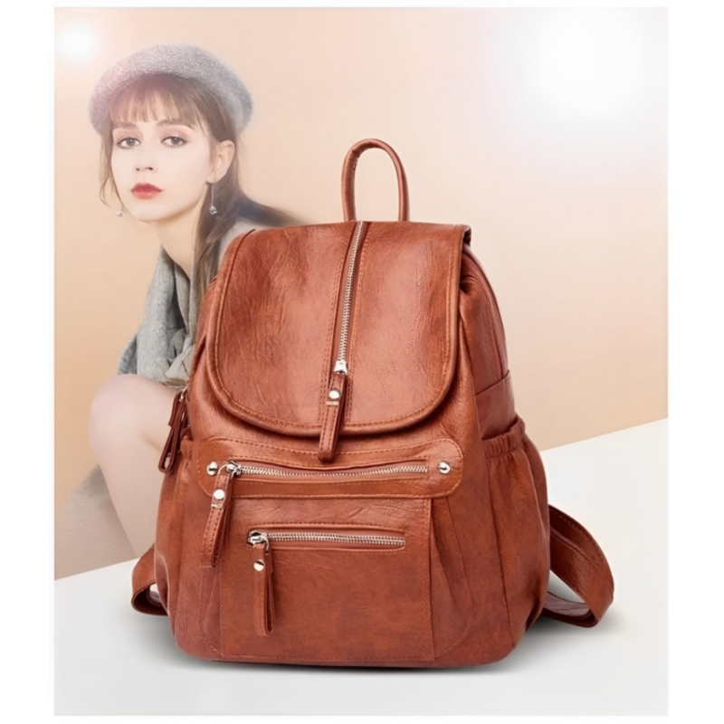 Foto 3 pulgar | Mochila De Piel Sintética De Gran Tamaño, Hermosa Y Elegante - Venta Internacional.