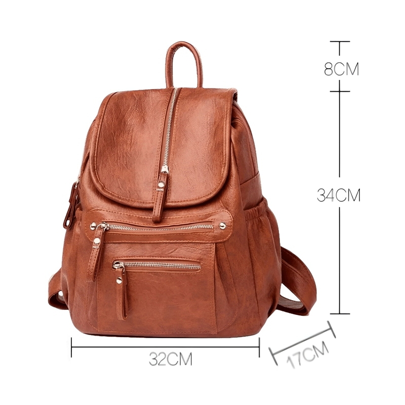Foto 6 pulgar | Mochila De Piel Sintética De Gran Tamaño, Hermosa Y Elegante - Venta Internacional.