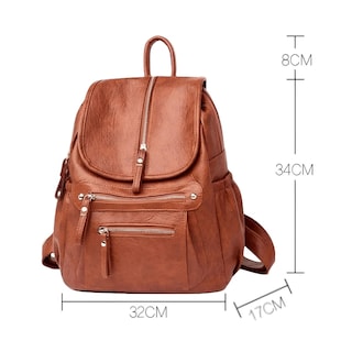 Foto 5 | Mochila De Piel Sintética De Gran Tamaño, Hermosa Y Elegante - Venta Internacional.