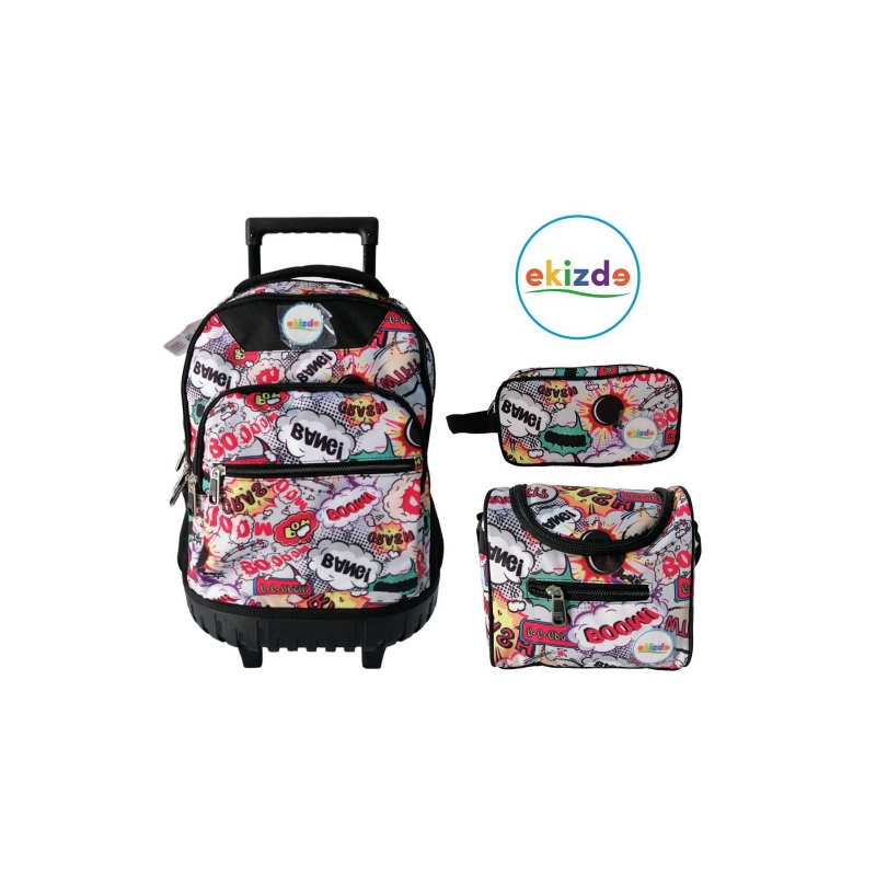Foto 2 pulgar | Mochila Escolar Con Ruedas Longer Ekizde Comic Case - Venta Internacional.