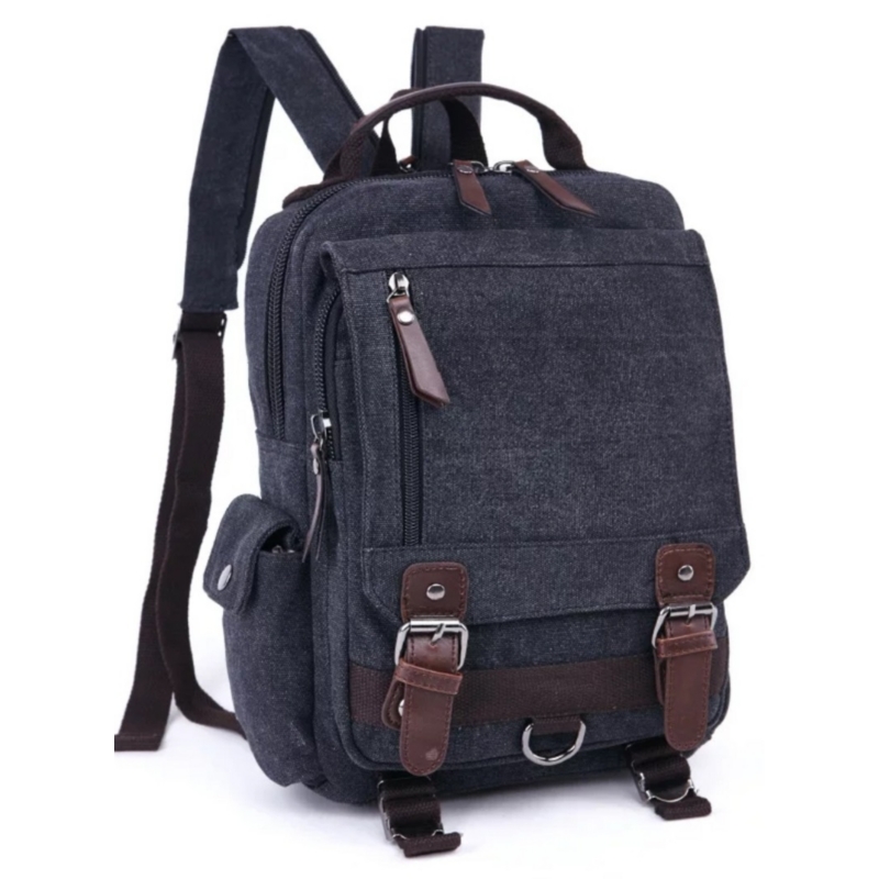 Foto 2 pulgar | Mochila Vintage Unisex De Lona Con Hebillas De Metal - Venta Internacional.