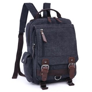 Foto 1 | Mochila Vintage Unisex De Lona Con Hebillas De Metal - Venta Internacional.