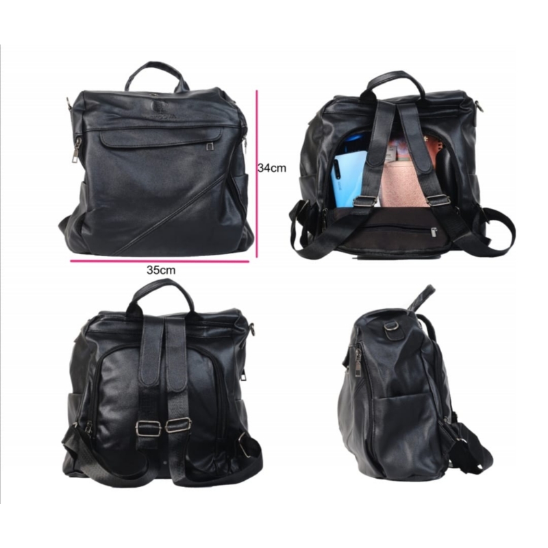 Foto 6 pulgar | Mochila Antirrobo De Piel Sintética Negra Para Mujer - Venta Internacional.
