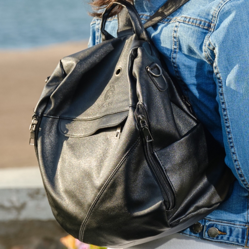 Foto 6 | Mochila Antirrobo De Piel Sintética Negra Para Mujer - Venta Internacional.