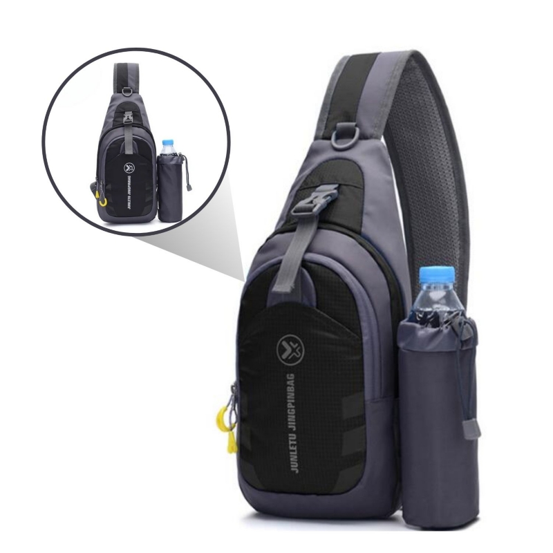 Foto 2 pulgar | Mochila Cross Bandolier Banana Waterproof Sport Gris - Venta Internacional.