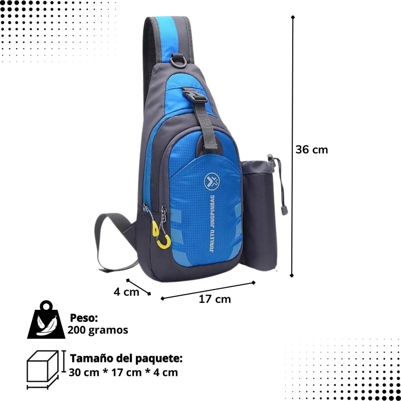 Foto 3 pulgar | Mochila Cross Bandolier Banana Waterproof Sport Gris - Venta Internacional.
