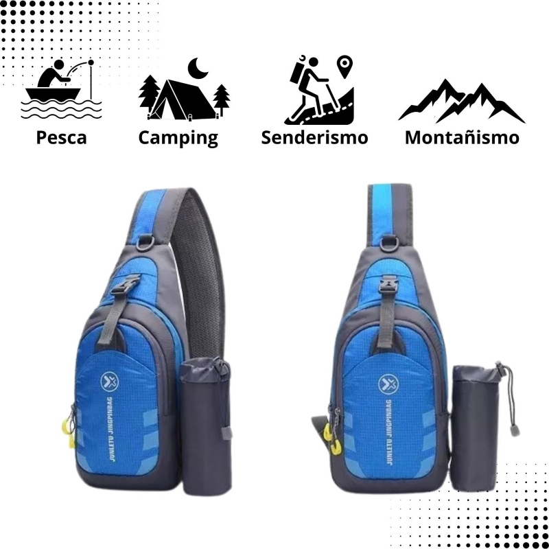 Foto 4 pulgar | Mochila Cross Bandolier Banana Waterproof Sport Gris - Venta Internacional.