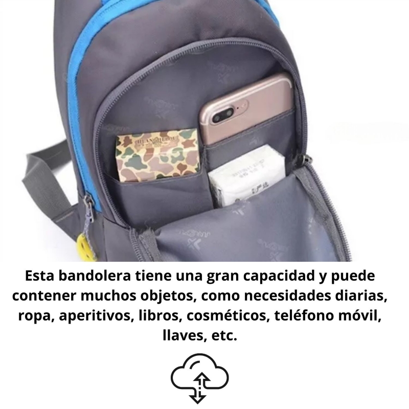 Foto 5 pulgar | Mochila Cross Bandolier Banana Waterproof Sport Gris - Venta Internacional.