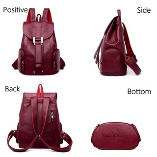 Foto 3 | Mochila De Cuero Pu De Gran Tamaño Con Hermoso Diseño - Venta Internacional.