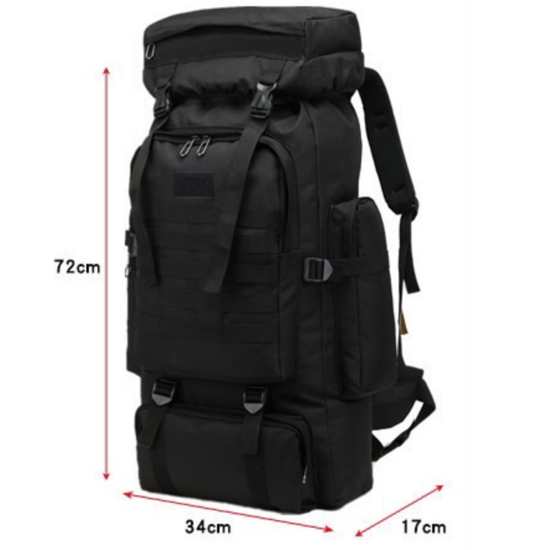Foto 7 pulgar | Mochila Impermeable Para Acampar, Senderismo, 80 L, Color Negro, Estilo Militar - Venta Internacional.