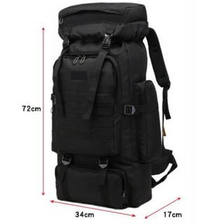 Foto 6 | Mochila Impermeable Para Acampar, Senderismo, 80 L, Color Negro, Estilo Militar - Venta Internacional.