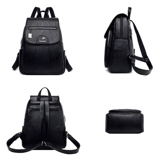 Foto 4 | Mochila De Piel Sintética De Hermoso Diseño, Tamaño Mediano - Venta Internacional.
