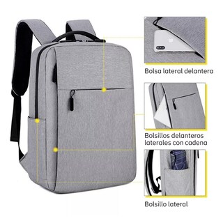 Foto 3 | Mochila Para Portátil Ejecutivo Impermeable Con Puerto Usb - Venta Internacional.