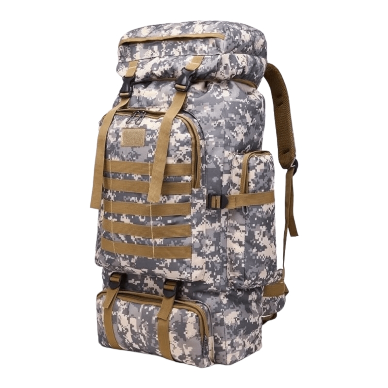 Foto 2 pulgar | Mochila Tactica Camping Trekking Senderismo 80l Pixelada Gris - Venta Internacional.