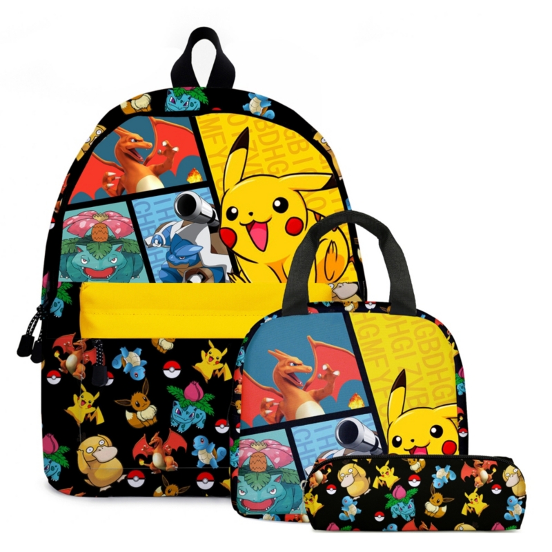 Foto 2 pulgar | Mochila School Pikachu Pokémon Con Lonchera Y Estuche para Lápices - Venta Internacional