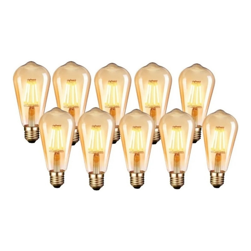 Paquete De 10 Bombillas, Retro, Vintage, Cálida, 4 W, E27 - Venta Internacional.