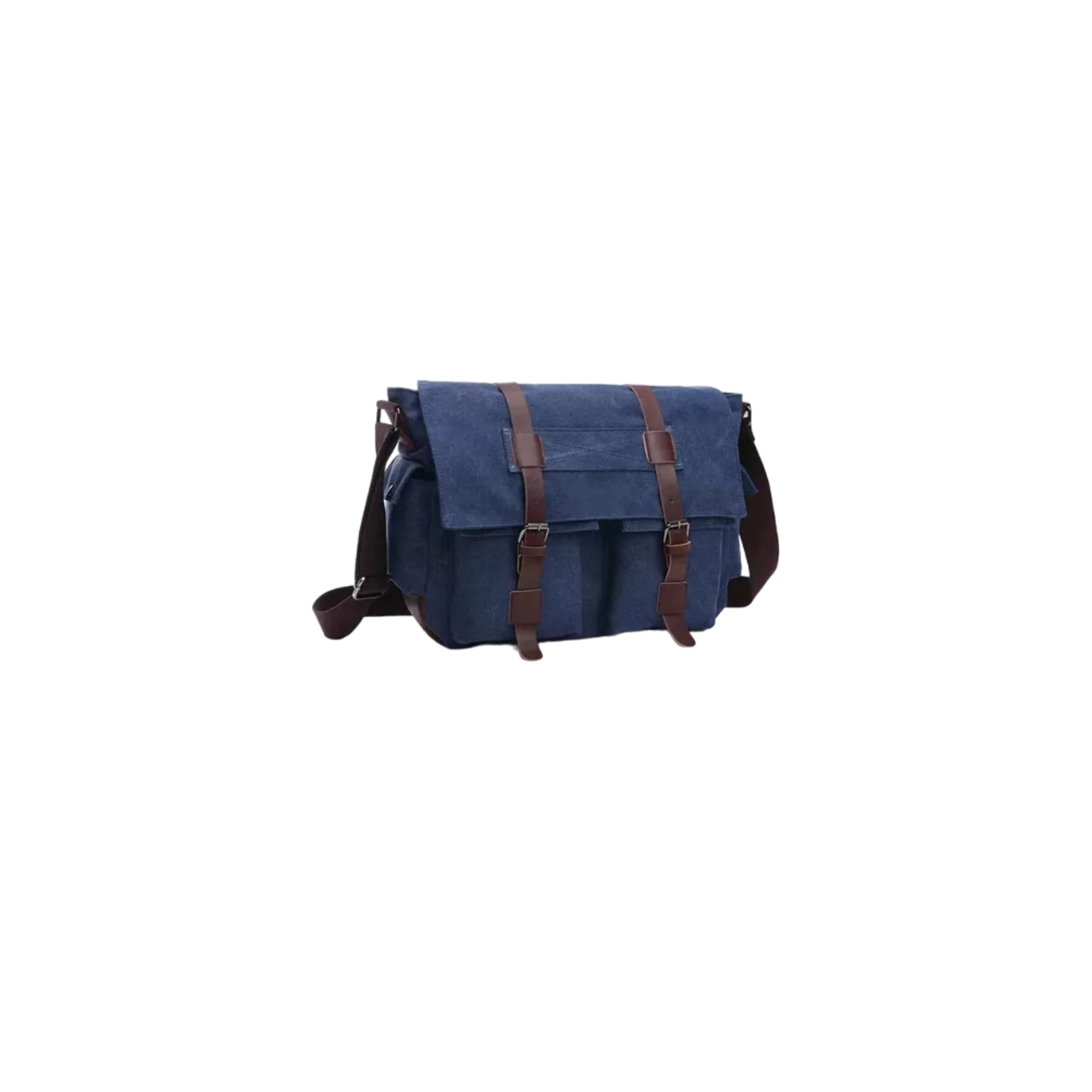 Bolsa De Mensajero De Lona Militar De Hombre, Azul Marino