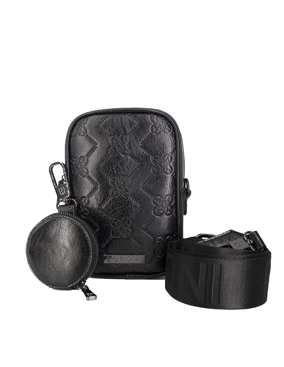 Foto 2 pulgar | Bandolera Crossbody Boroni Damier Negro con Correa Ajustable