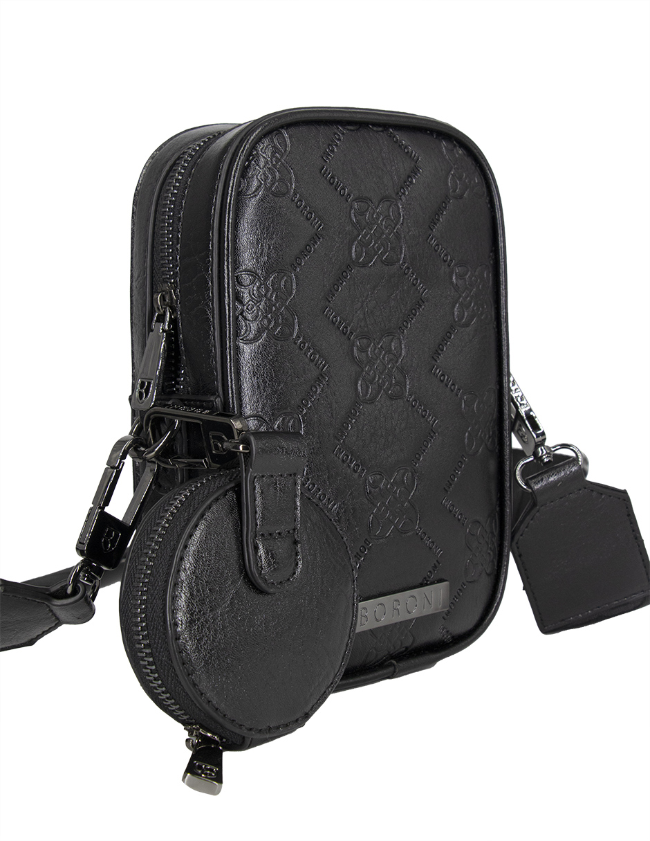 Foto 4 pulgar | Bandolera Crossbody Boroni Damier Negro con Correa Ajustable