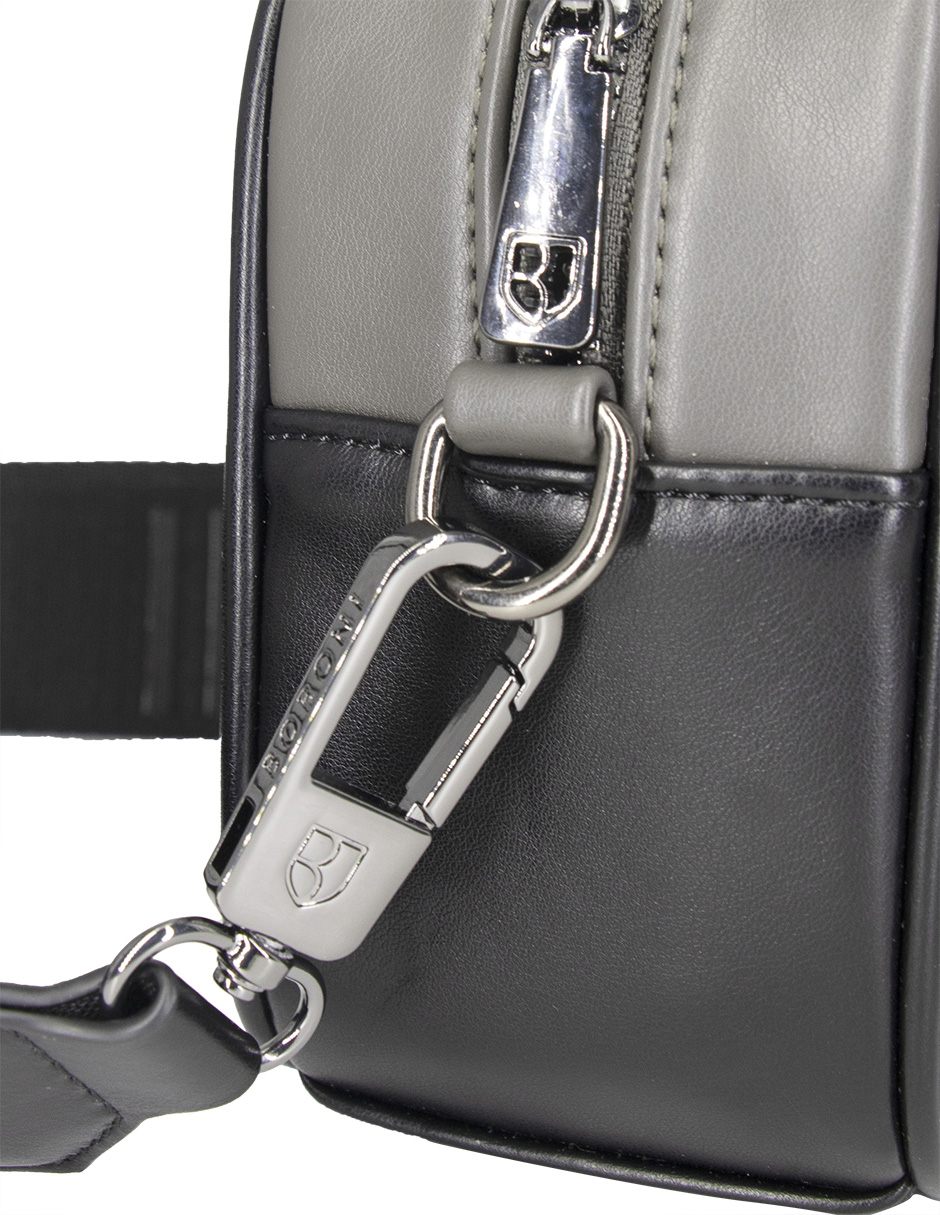 Foto 5 pulgar | Bandolera Crossbody Boroni Negro/gris  Con Correa Ajustable