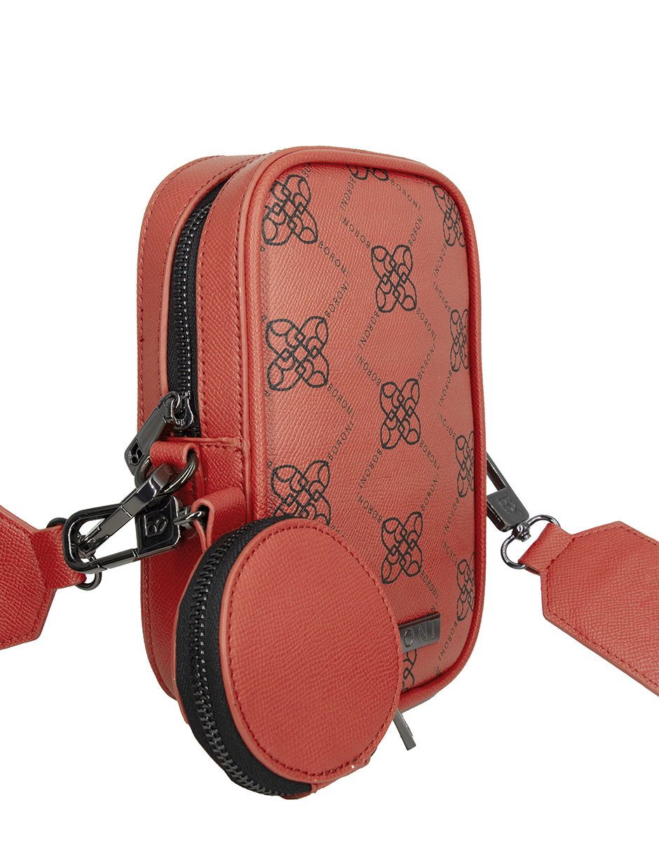 Foto 4 pulgar | Bandolera Crossbody Damier Boroni Rojo Con Correa Ajustable.