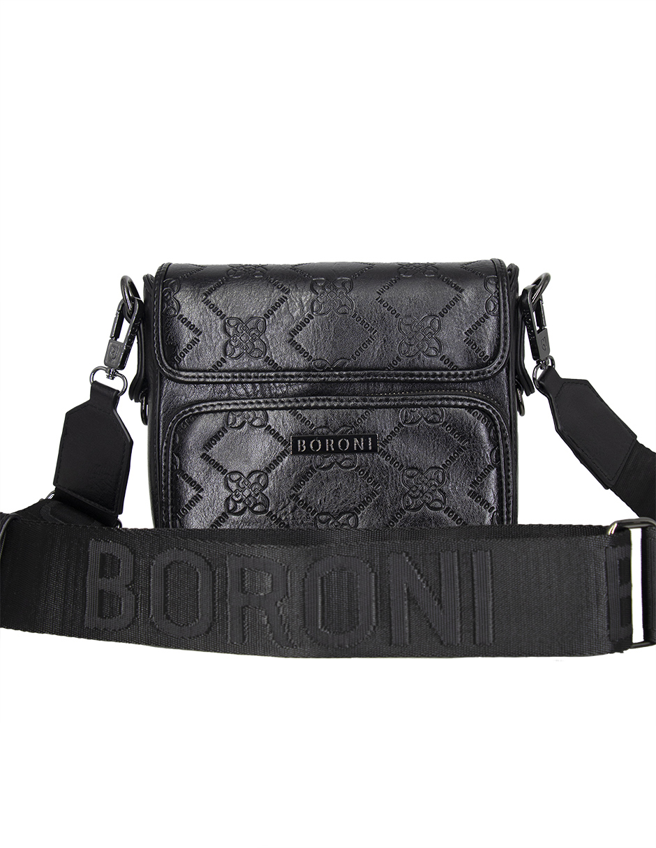 Foto 2 pulgar | Bandolera Crossbody Damier Boroni Negro Con Correa Ajustable.