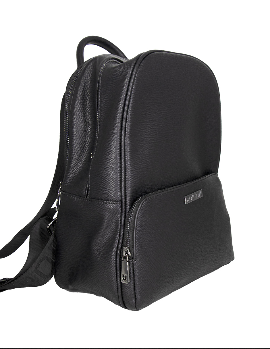 Mochila  Backpack  Boroni Negro Con Correas Ajustables