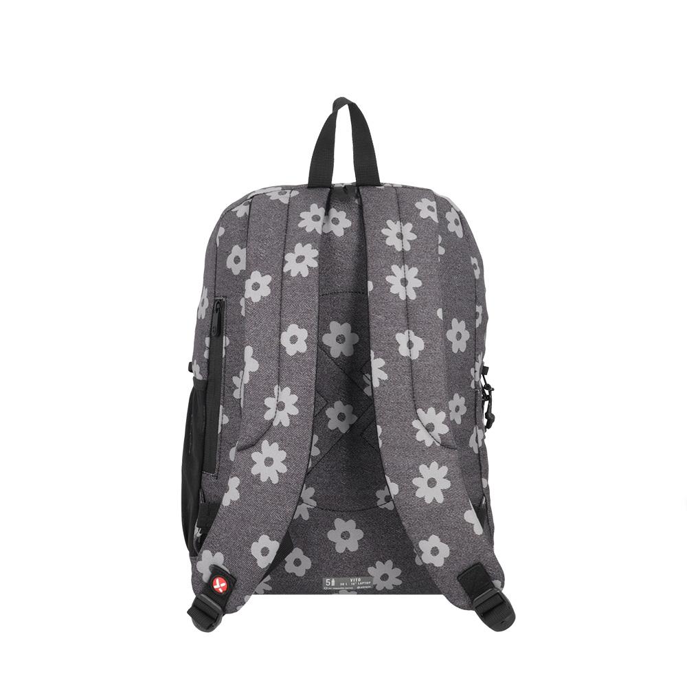 Foto 4 pulgar | Mochila Xtrem Vito 4xt Demin Flowers Gris