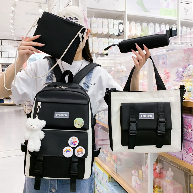 Foto 3 | Mochila Fashion campus High School de Alta Capacidad 4 Unidades - Venta Internacional
