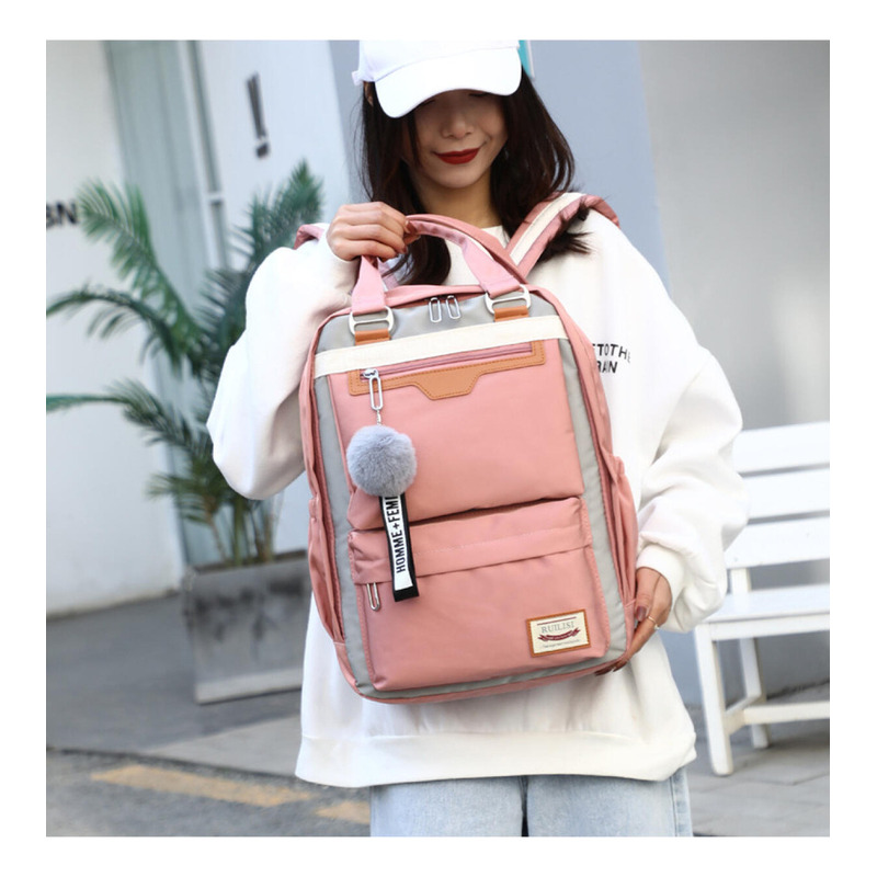 Foto 4 pulgar | Mochila Trend Versión Coreana Rosa Impermeable - Venta Internacional