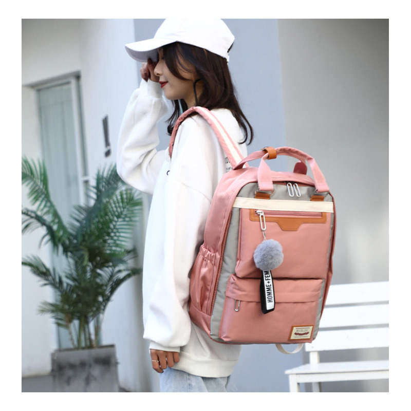 Foto 5 pulgar | Mochila Trend Versión Coreana Rosa Impermeable - Venta Internacional
