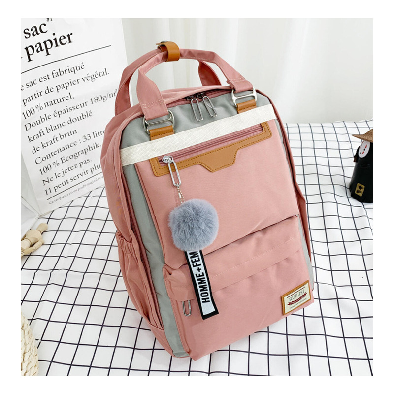 Foto 6 pulgar | Mochila Trend Versión Coreana Rosa Impermeable - Venta Internacional