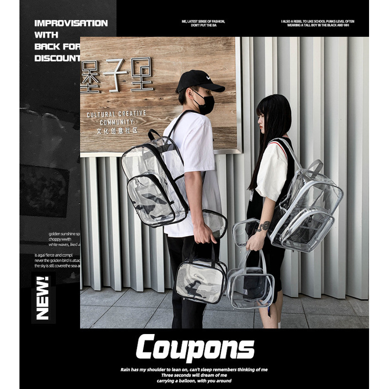 Foto 3 | Mochila Impermeable de Pvc Transparente Para Portátil De 15.6 Pulgadas - Venta Internacional