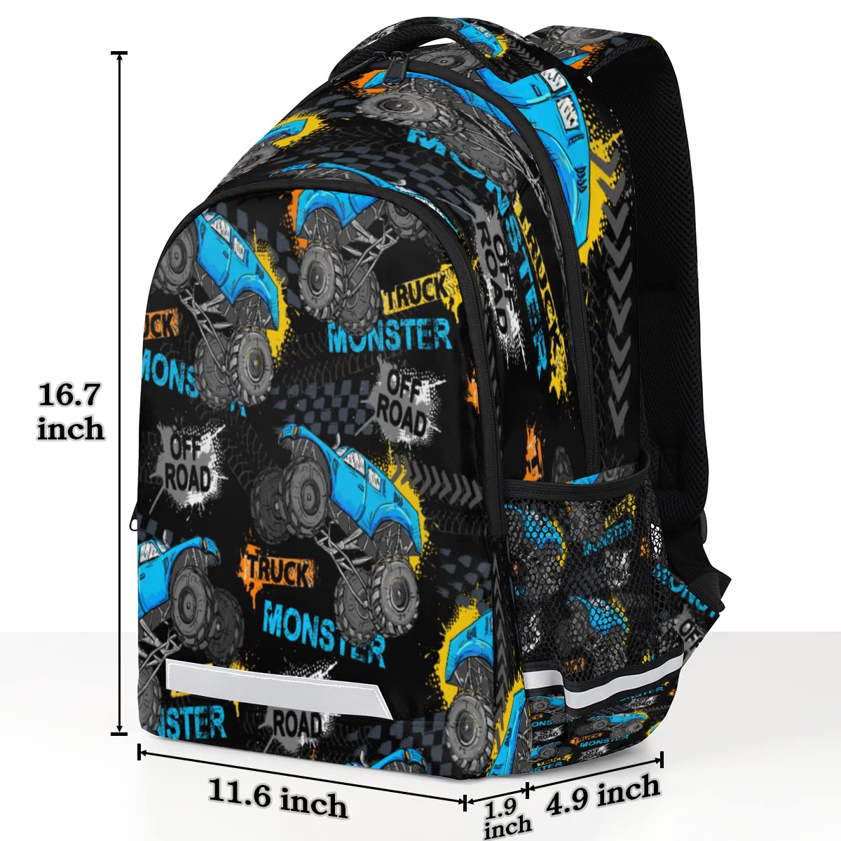 Foto 3 pulgar | Mochila Bardic Grunge Monster Truck Car Impermeable- Venta Internacional