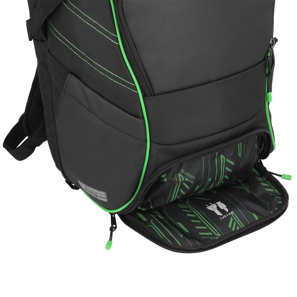 Foto 9 pulgar | Mochila Xtrem Gamerpack 4xt Black/Green Verde