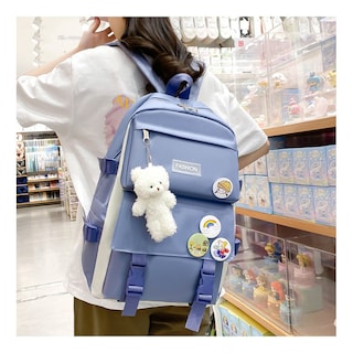 Foto 4 | Mochila Fashion Campus High School de Alta Capacidad 4 Unidades - Venta Internacional