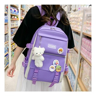 Foto 4 | Mochila Fashion Campus High School de Alta Capacidad 4 Unidades - Venta Internacional