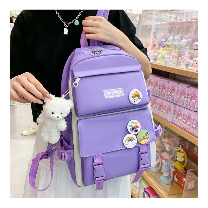 Foto 6 | Mochila Fashion Campus High School de Alta Capacidad 4 Unidades - Venta Internacional