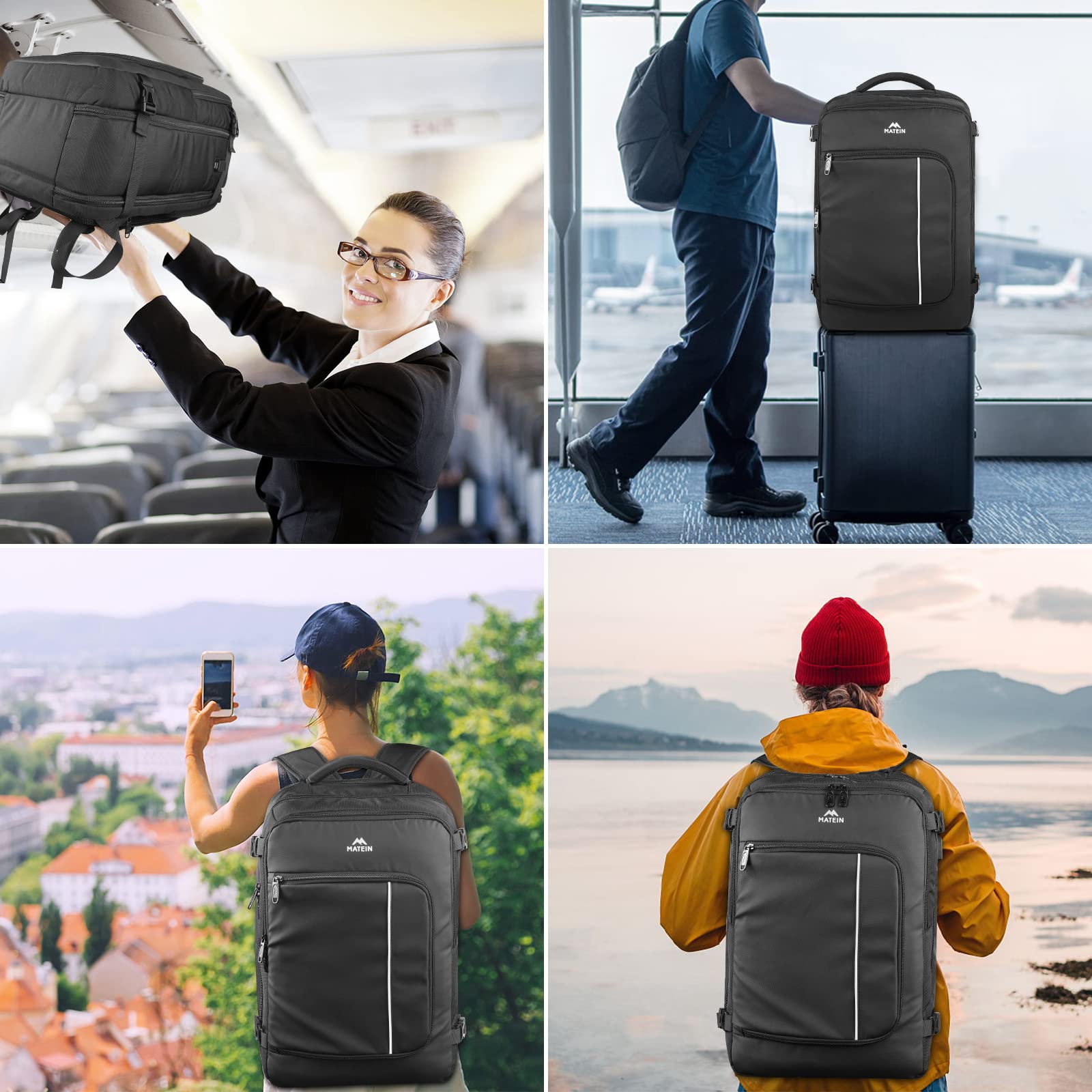 Foto 8 pulgar | Mochila Matein Carry On De 40 Litros con Puerto De Carga Usb Para Hombre - Venta Internacional