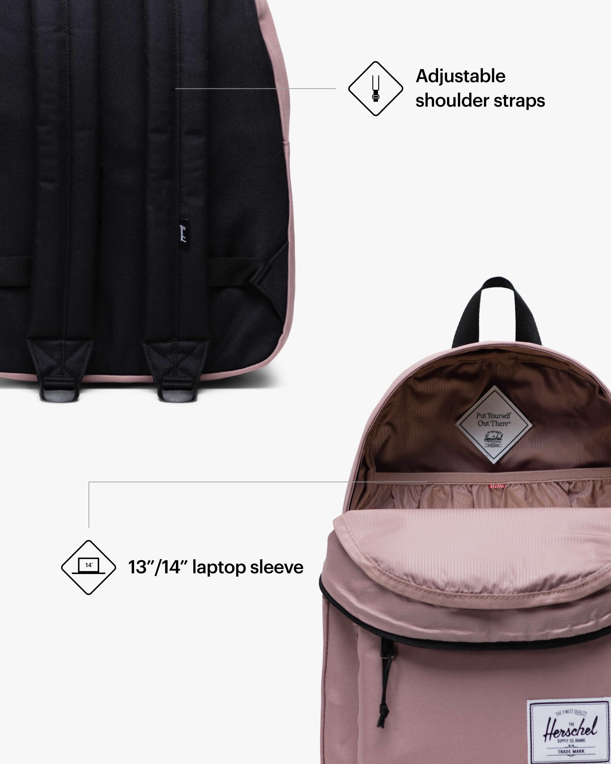 Foto 4 pulgar | Mochila Herschel Supply Co. Rosa Fresno Clásica - Venta Internacional