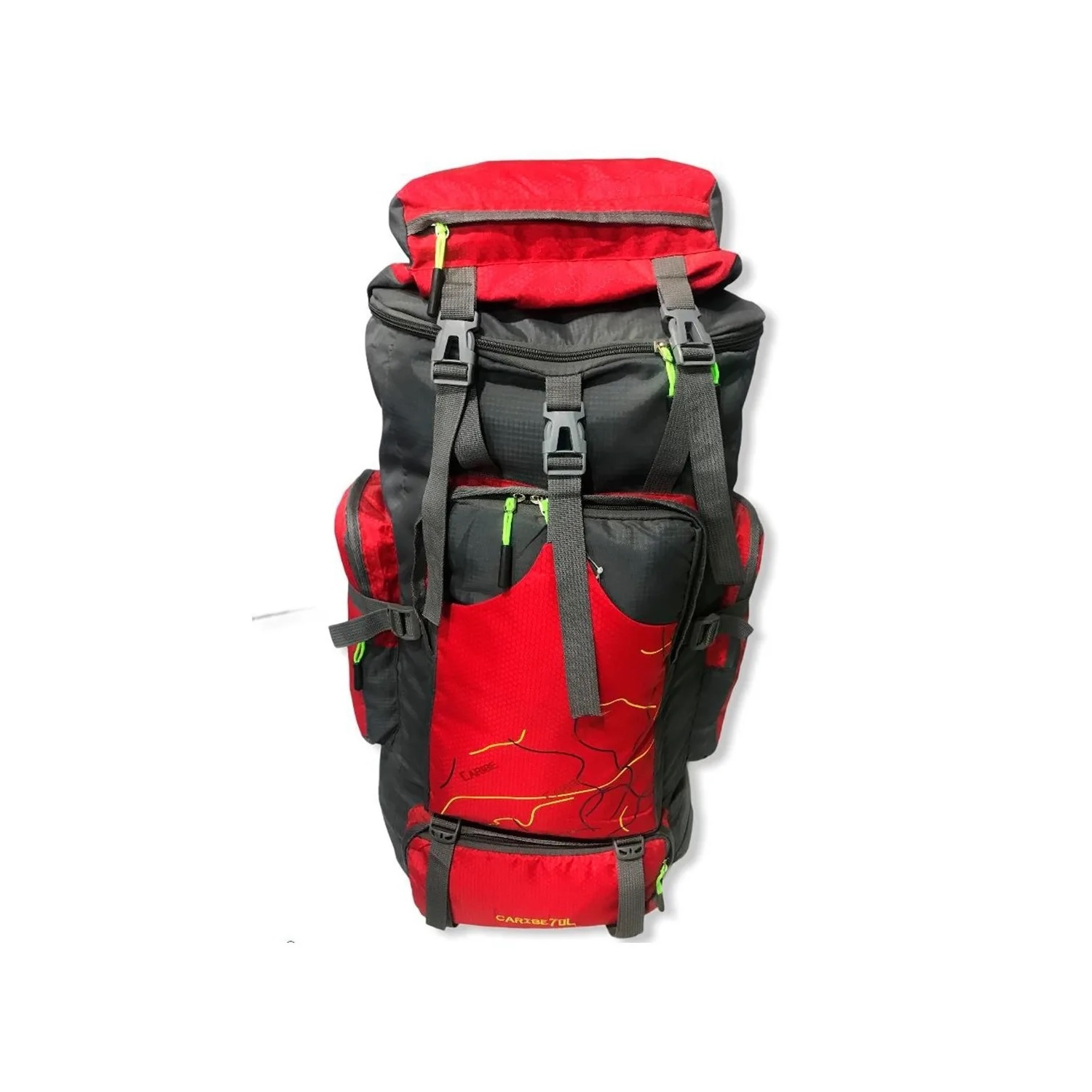 Foto 2 pulgar | Mochila Camping Outlet 70 L Impermeable Roja - Venta Internacional